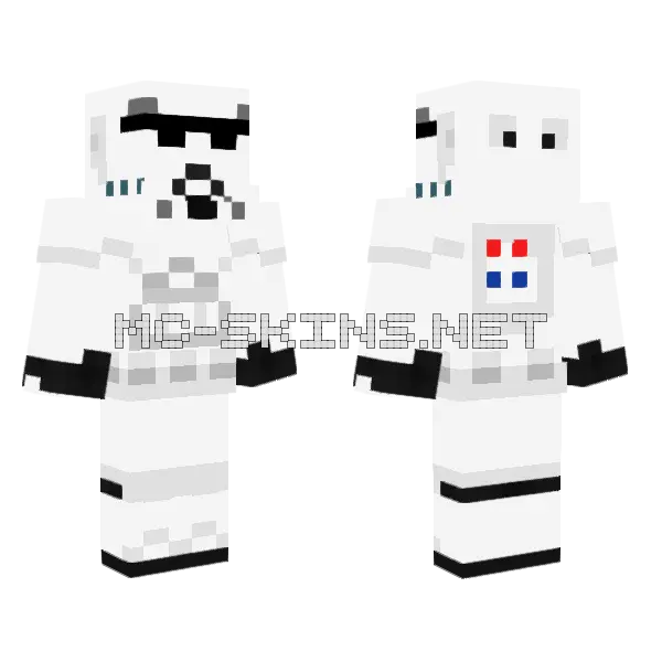 Imperial Stormtrooper Redesign Minecraft skin, front and back