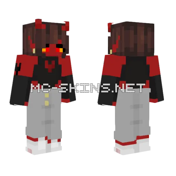 Impressive Demon Minecraft skin, front and back