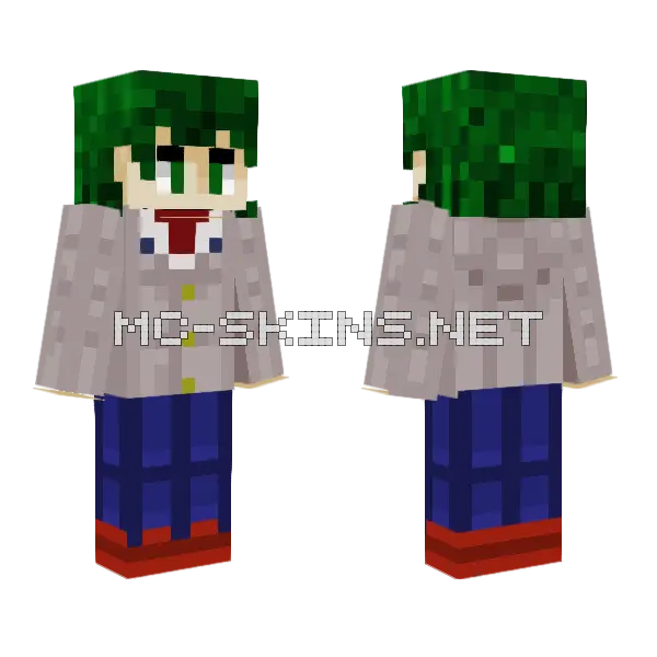 Improved Deku My Hero Academia Minecraft skin, front and back