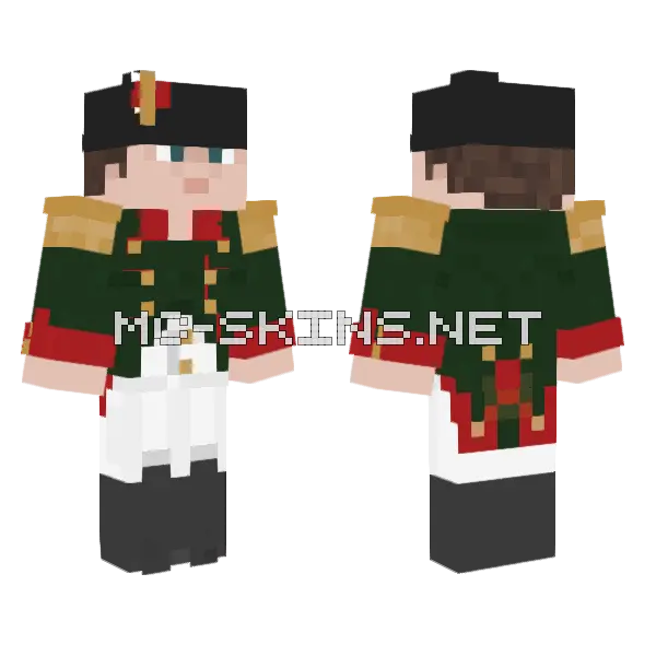Improved Napoleon Minecraft skin, front and back