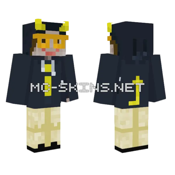 Impulse Hoodie Costume Minecraft skin, front and back