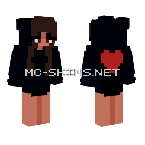 In The Flames Minecraft skin, front and back