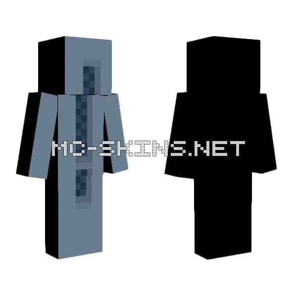 Inactive Grey Figure Minecraft skin, front and back