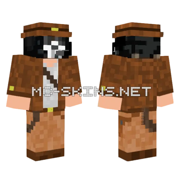 Indiana Jones Skin Minecraft skin, front and back