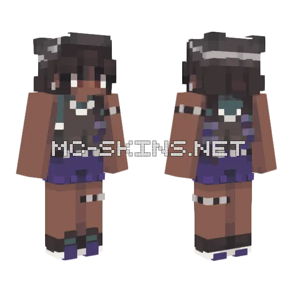 Indigo Boy Minecraft skin, front and back