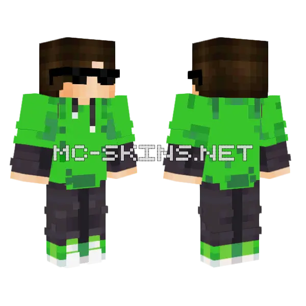 Indiwidualny Green Outfit Minecraft skin, front and back