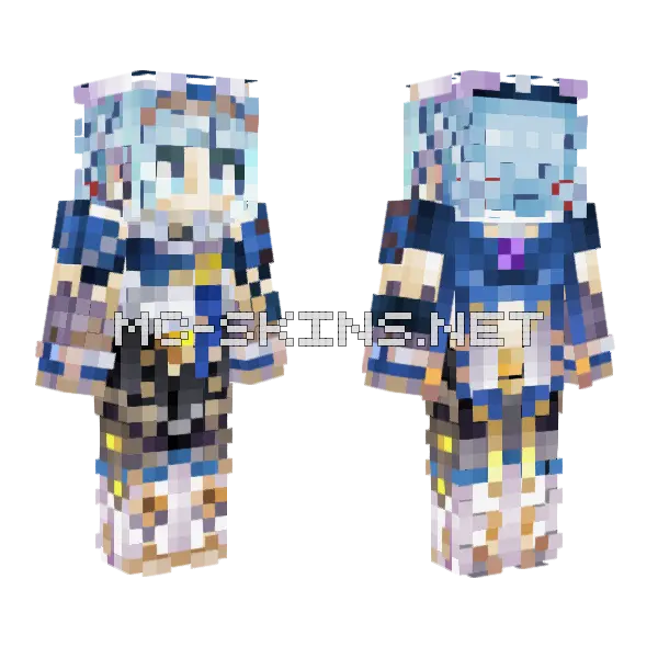 Ineffable Genshin Impact Minecraft skin, front and back