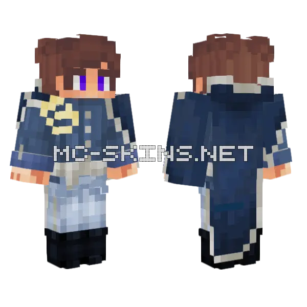 Infamousjj Blue Hoodie Minecraft skin, front and back