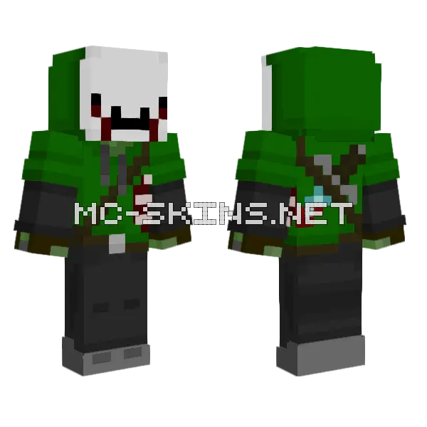 Infected Dream V2 Minecraft skin, front and back
