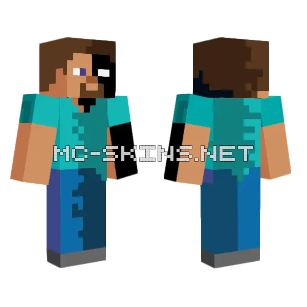 Infected Steve Minecraft skin, front and back