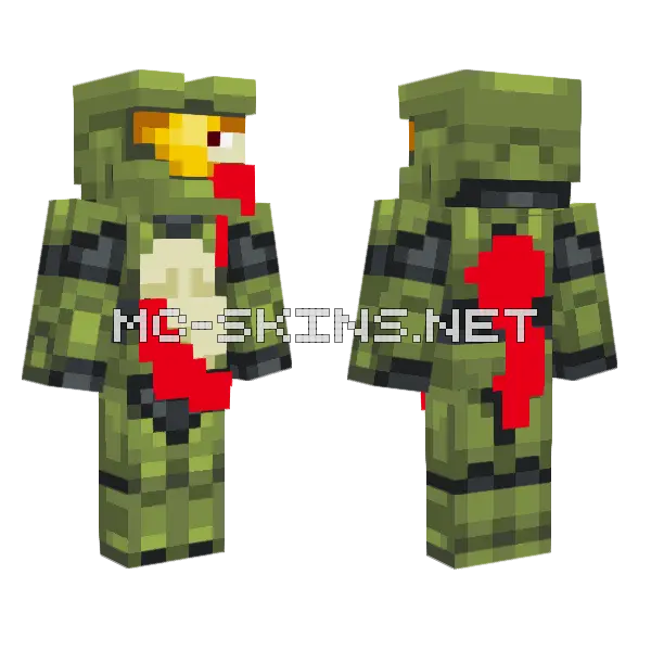Injured Chief Minecraft skin, front and back
