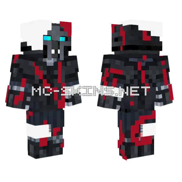 Injured Dread Knight Minecraft skin, front and back