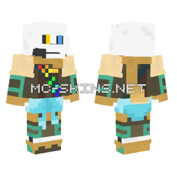 Ink Sans Minecraft skin, front and back