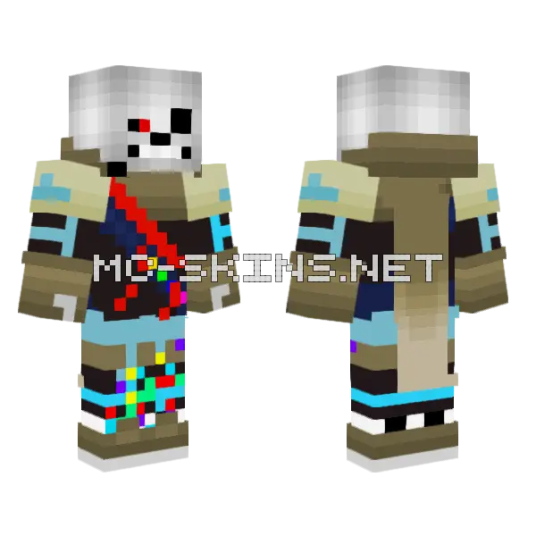 Ink Sans Phase 3 Minecraft skin, front and back