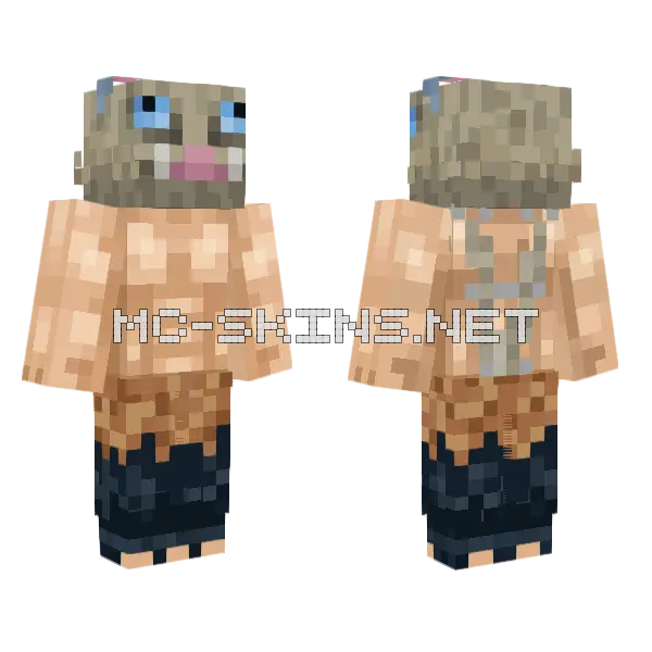 Inosuke Hashibira Minecraft skin, front and back