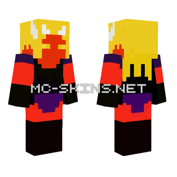 Insane Demon Girl Minecraft skin, front and back