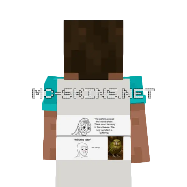 Instead of brain, there is Kakapo. Minecraft cape worn on a player