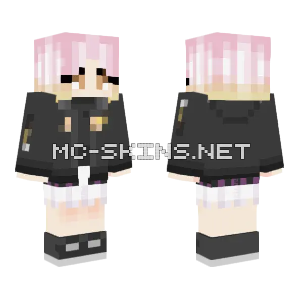 Inuyose Shinobu School Uniform Minecraft skin, front and back