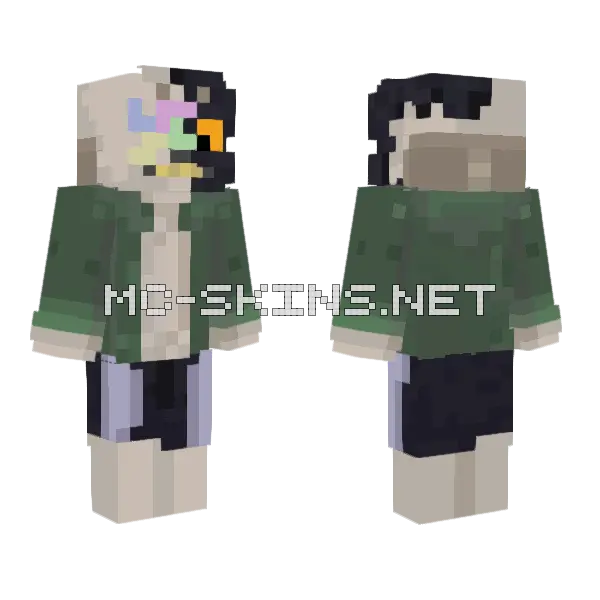 Invader Sans Minecraft skin, front and back