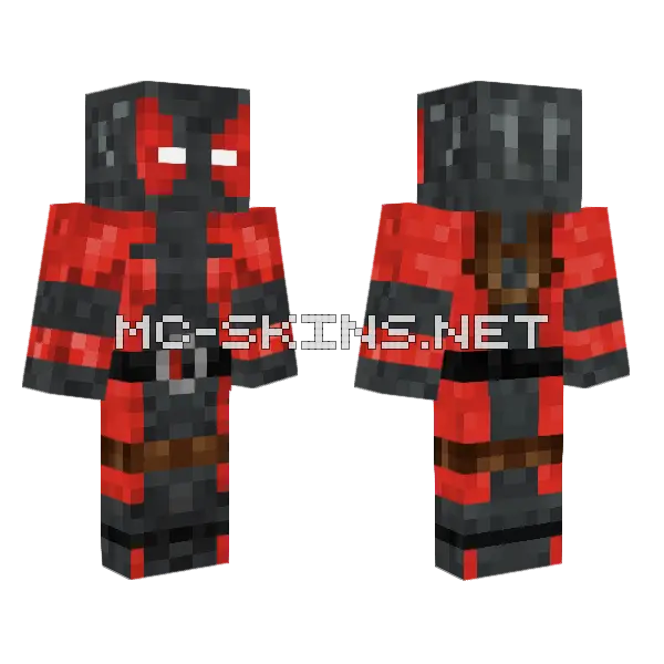 Inverted Deadpool Minecraft skin, front and back