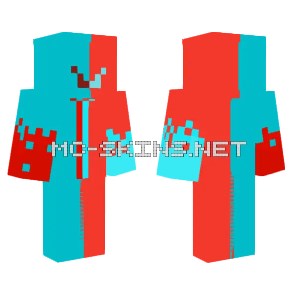 Invertion Minecraft skin, front and back