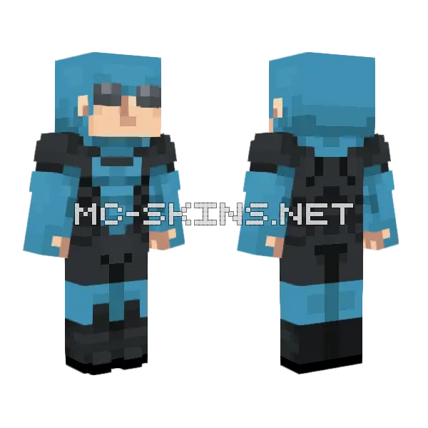 Invincible War Cowl Minecraft skin, front and back