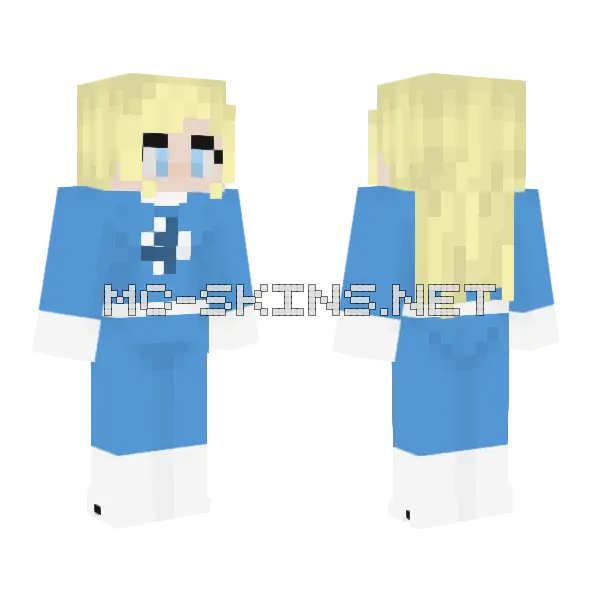 Invisible Woman Negative Minecraft skin, front and back