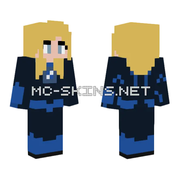 Invisible Woman Suit Minecraft skin, front and back
