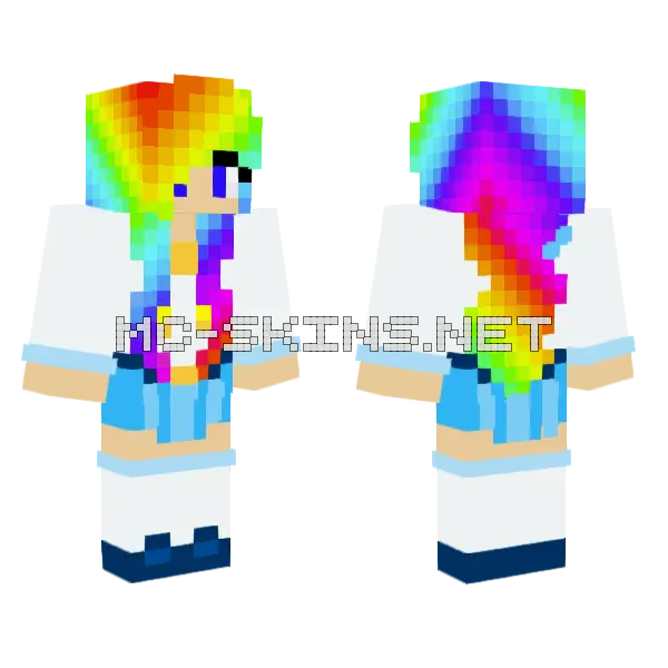 Iris S SM School Uniform Minecraft skin, front and back