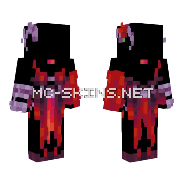 Iron Horns Red Dress Minecraft skin, front and back