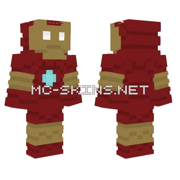 Iron Man 1 Minecraft skin, front and back