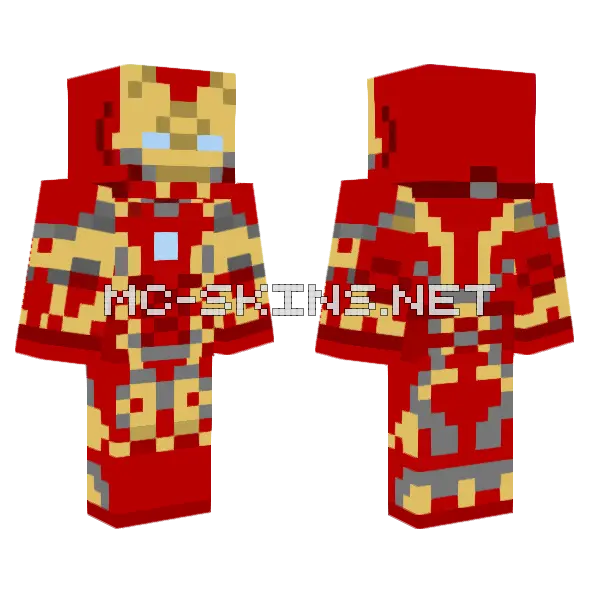 Iron Man Age Of Ultron Minecraft skin, front and back