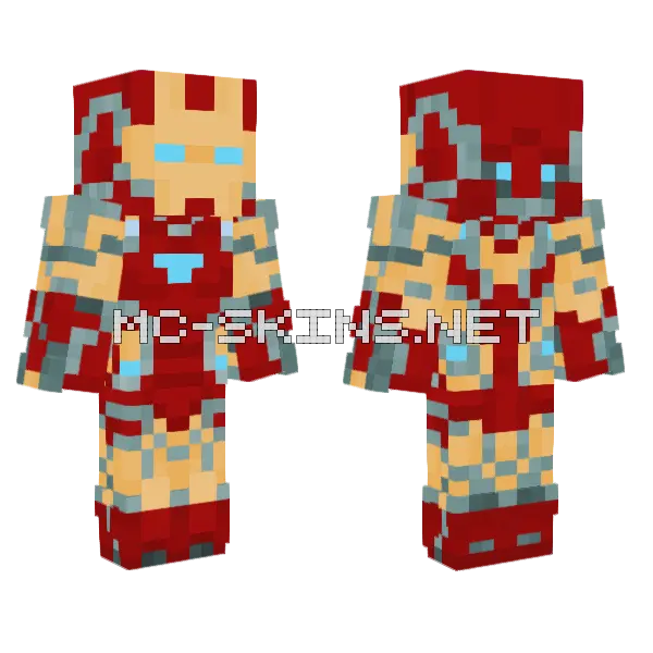 Iron Man Avengers Endgame Minecraft skin, front and back