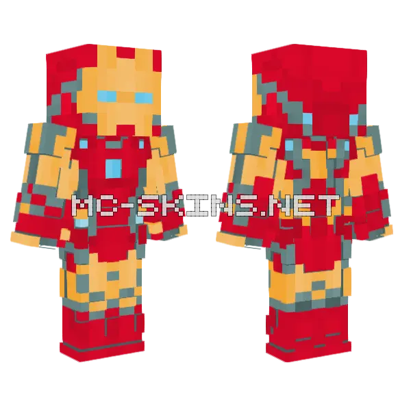 Iron Man Avengers Endgame Minecraft skin, front and back