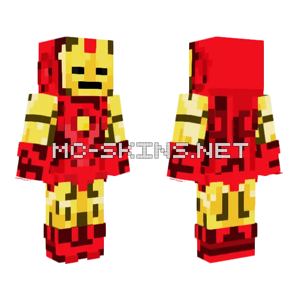Iron Man Classic Minecraft skin, front and back