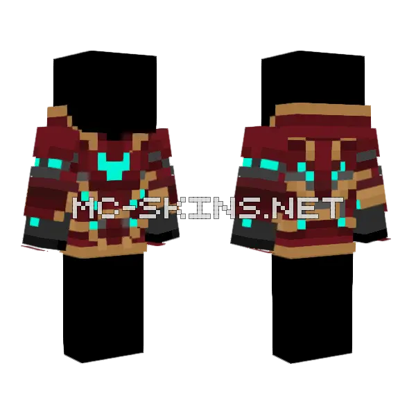 Iron Man Hoodie Minecraft skin, front and back