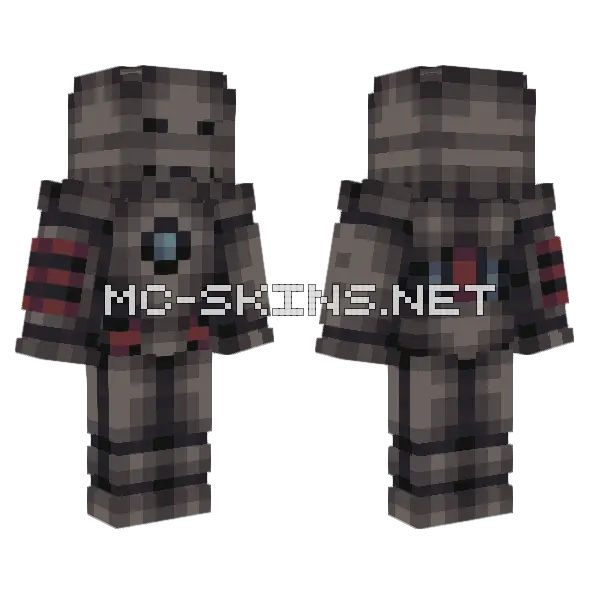 Iron Man Mark 1 Minecraft skin, front and back