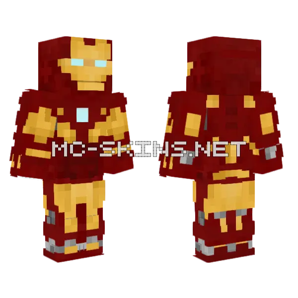Iron Man Mark 10 Minecraft skin, front and back