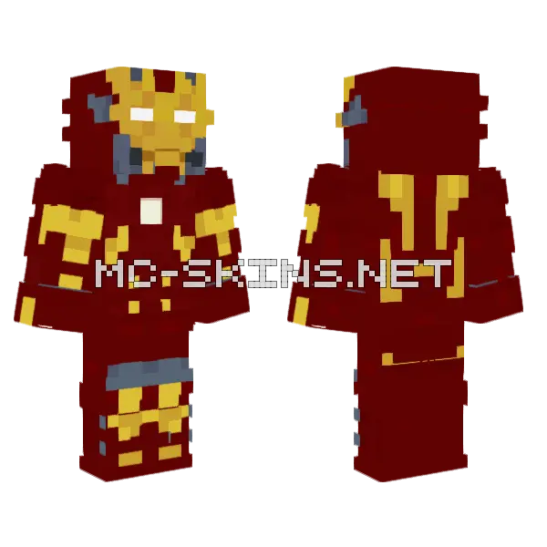 Iron Man Mark 11 Minecraft skin, front and back