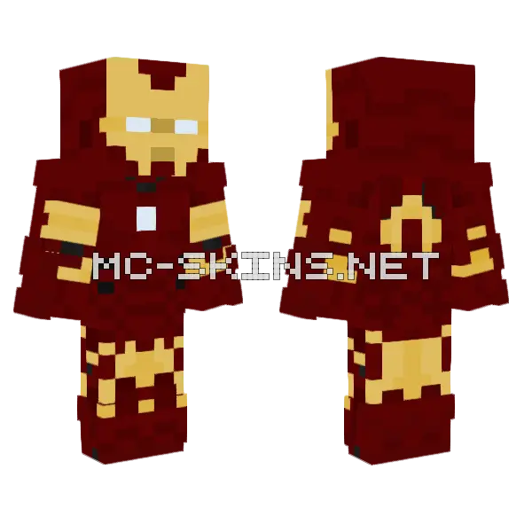Iron Man Mark 3 Minecraft skin, front and back