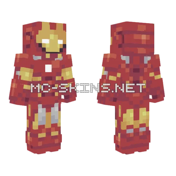 Iron Man Mark 7 Minecraft skin, front and back