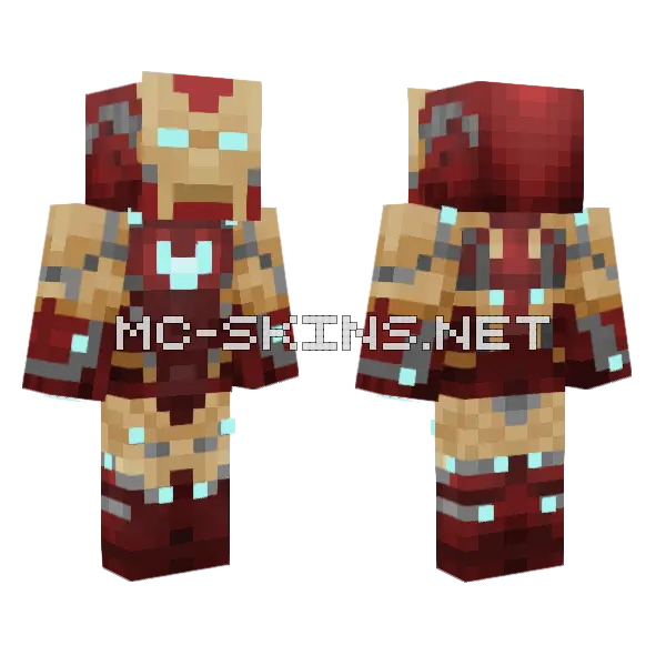Iron Man Mark 85 Minecraft skin, front and back
