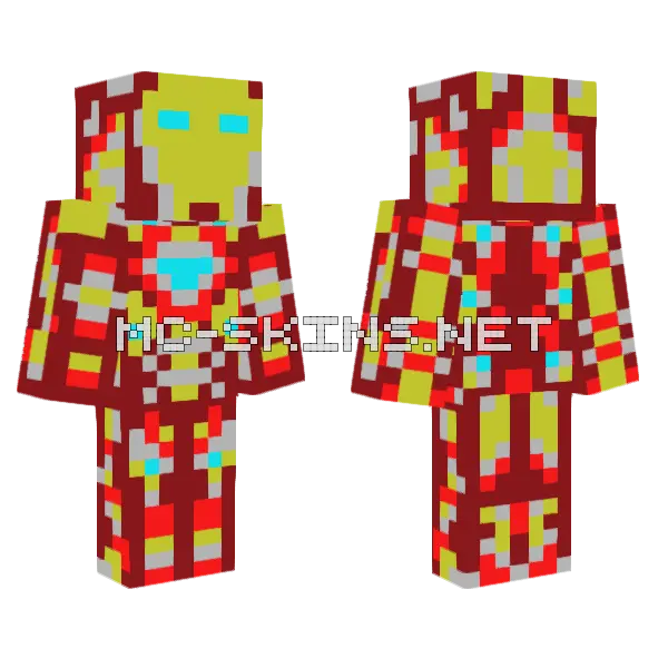 Iron Man Mark 85 Minecraft skin, front and back