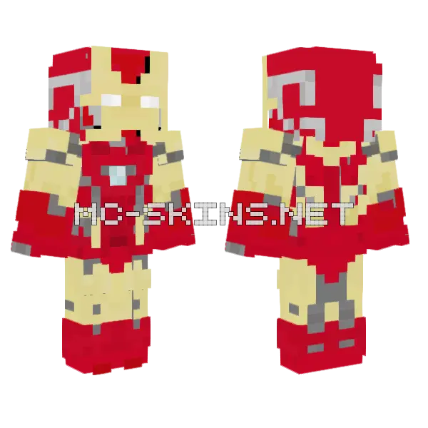 Iron Man Mark 85 Minecraft skin, front and back