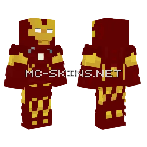 Iron Man Mark 9 Minecraft skin, front and back