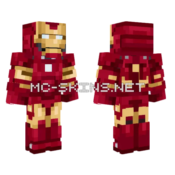 Iron Man Mark III Minecraft skin, front and back