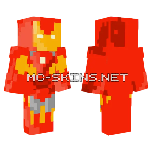 Iron Man Mark VII Minecraft skin, front and back