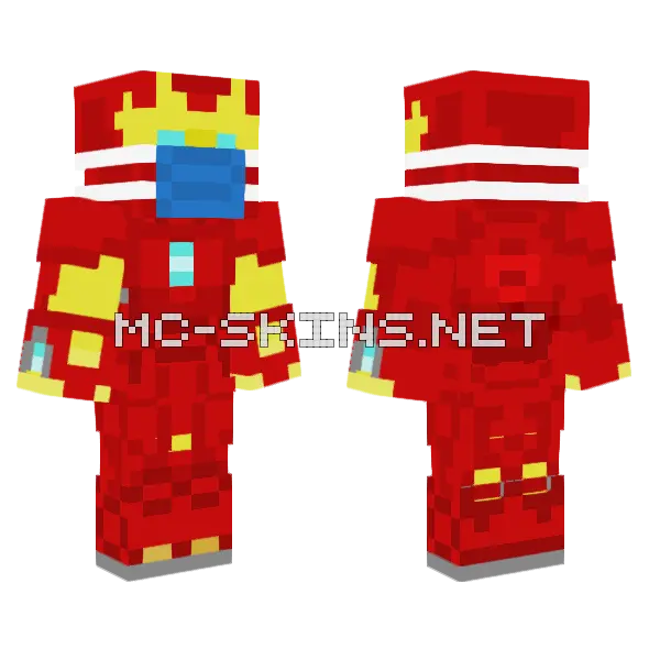 Iron Man Masked Minecraft skin, front and back