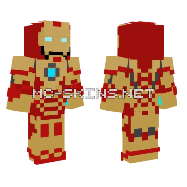 Iron Man Mk 42 Minecraft skin, front and back