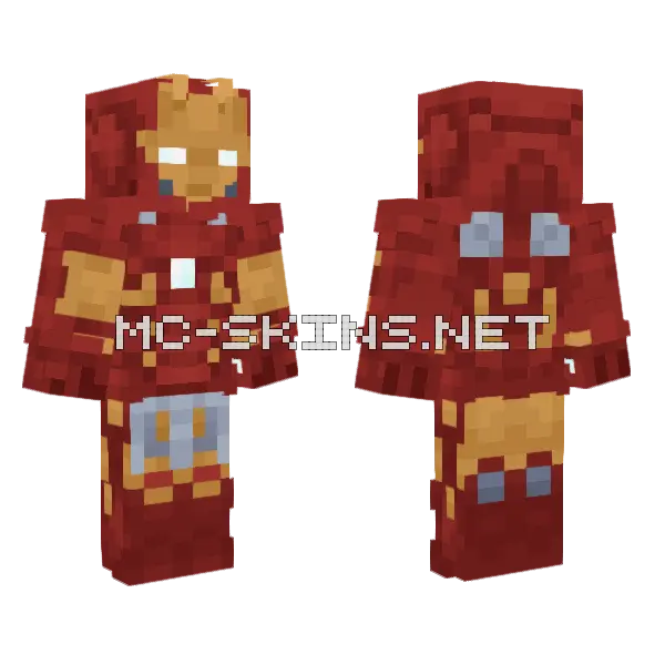 Iron Man Mk7 Minecraft skin, front and back